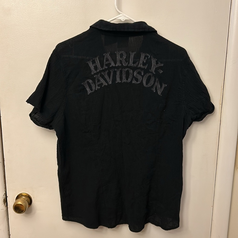 Harley Davidson Women’s Button Up Shirt Black Size XL - Picture 1 of 5